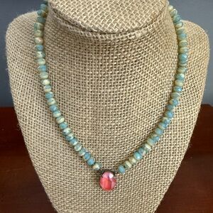 Sabika Elegant Green Beaded Necklace Spring 2021